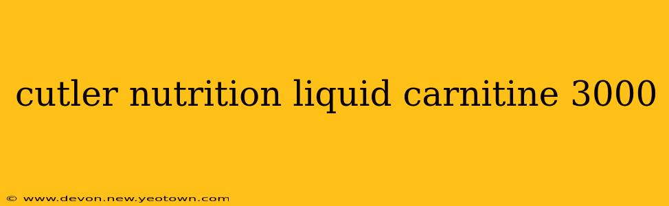 cutler nutrition liquid carnitine 3000