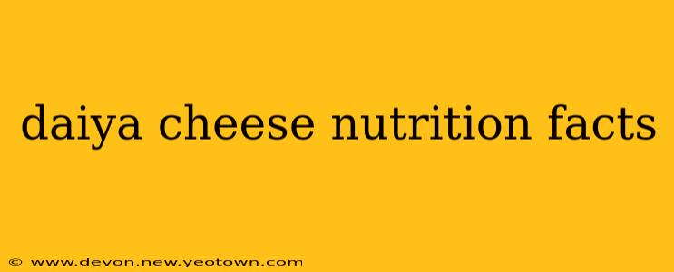 daiya cheese nutrition facts