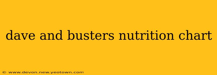 dave and busters nutrition chart