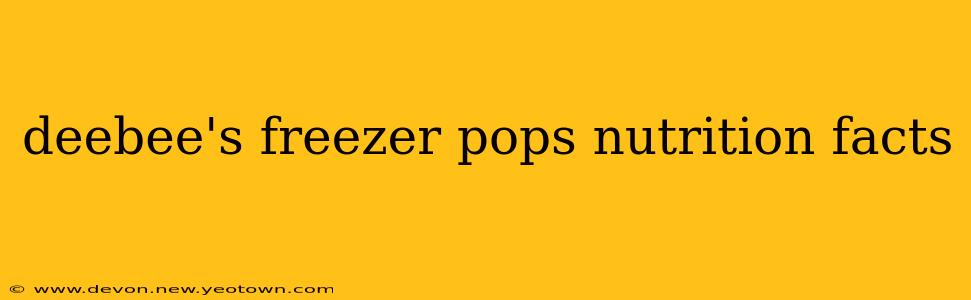 deebee's freezer pops nutrition facts