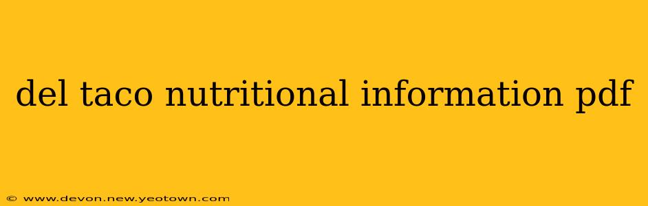 del taco nutritional information pdf