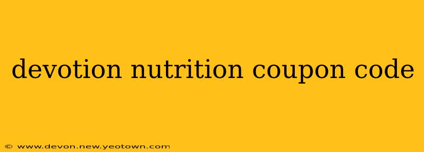 devotion nutrition coupon code