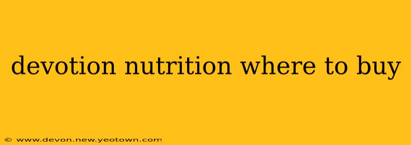 devotion nutrition where to buy