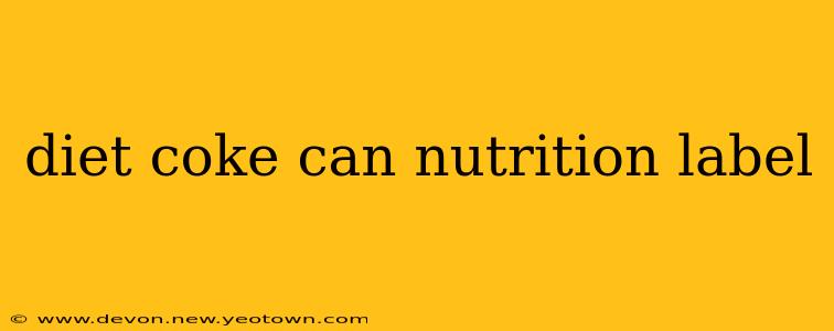 diet coke can nutrition label