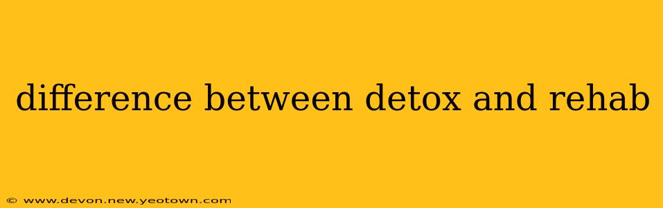 difference between detox and rehab