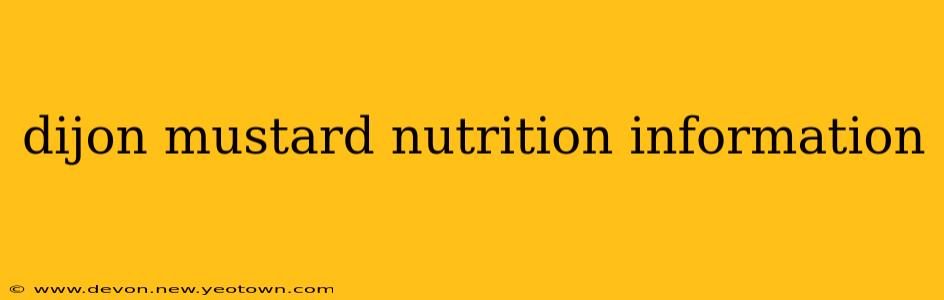 dijon mustard nutrition information