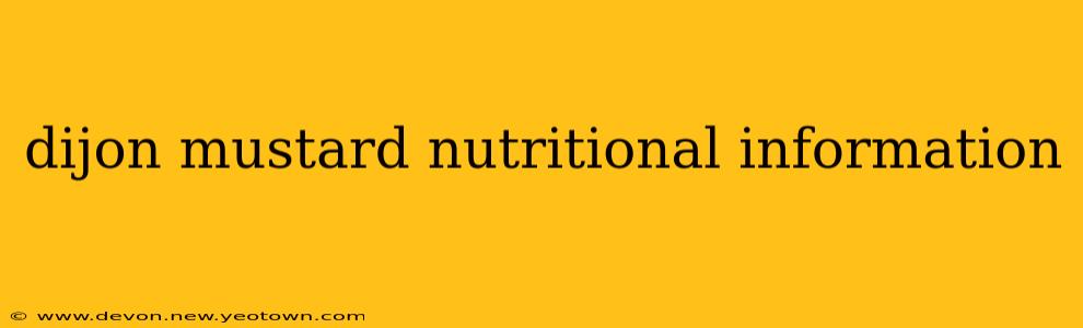 dijon mustard nutritional information