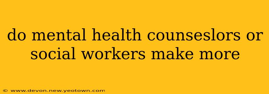 do mental health counseslors or social workers make more