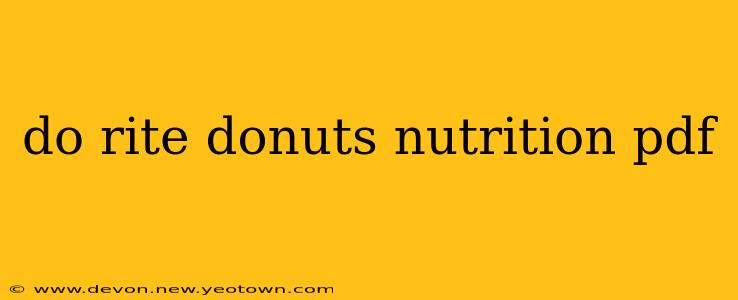 do rite donuts nutrition pdf