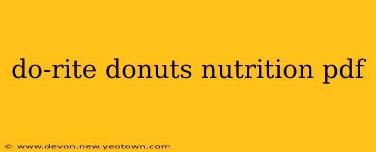 do-rite donuts nutrition pdf