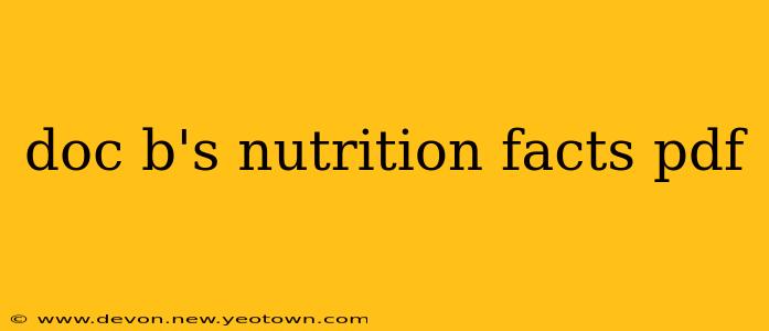 doc b's nutrition facts pdf