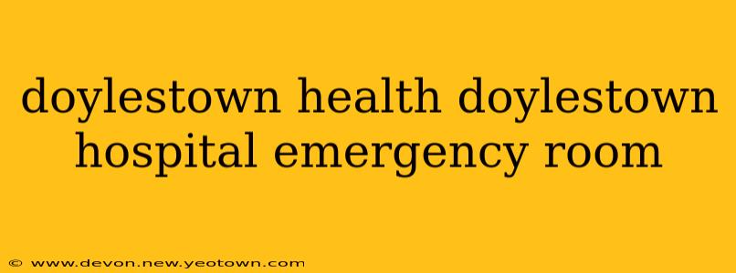 doylestown health doylestown hospital emergency room