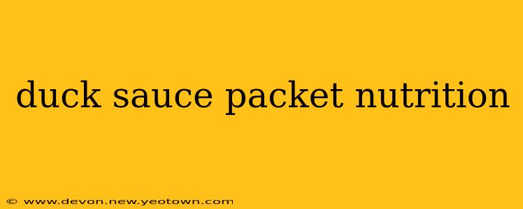 duck sauce packet nutrition