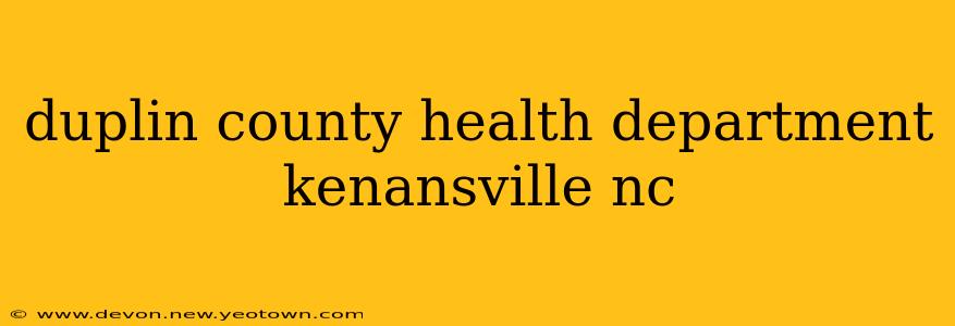 duplin county health department kenansville nc