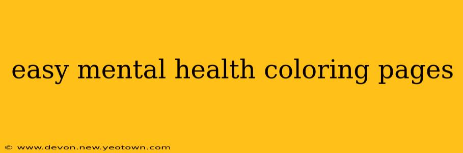 easy mental health coloring pages