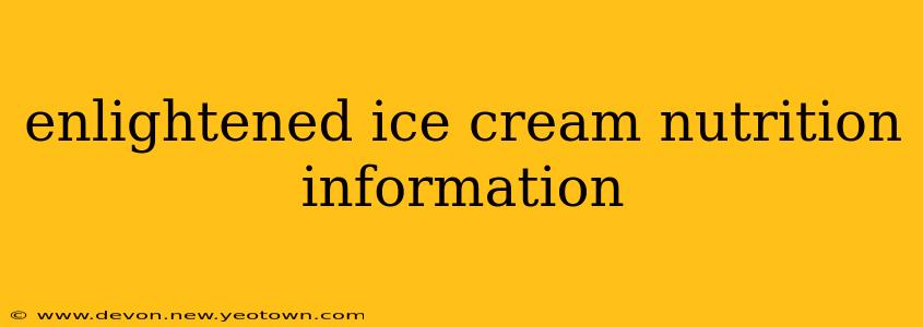 enlightened ice cream nutrition information