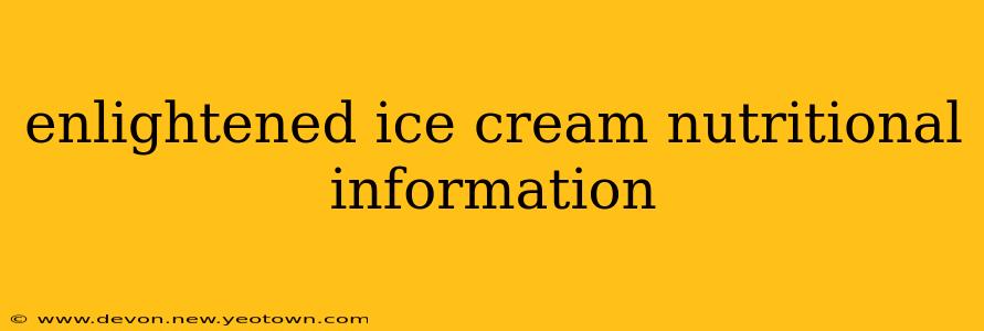 enlightened ice cream nutritional information