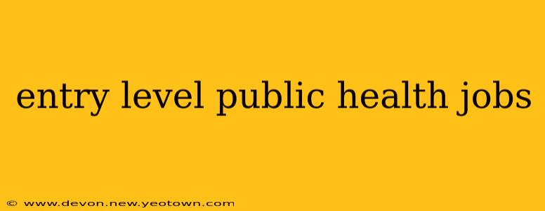 entry level public health jobs
