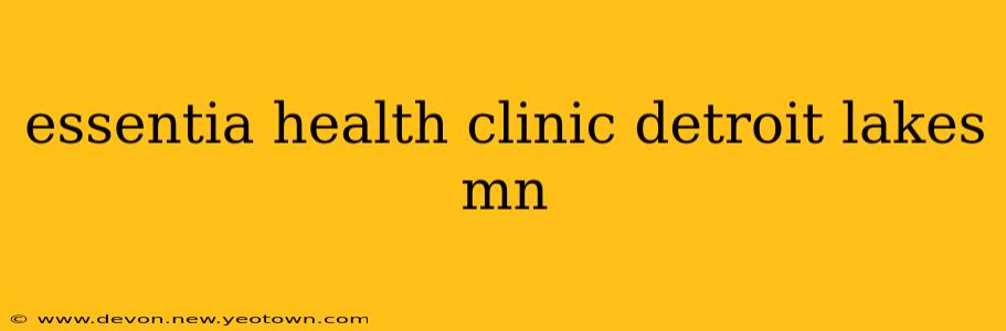 essentia health clinic detroit lakes mn
