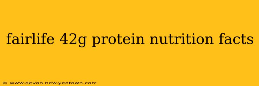 fairlife 42g protein nutrition facts