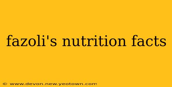 fazoli's nutrition facts