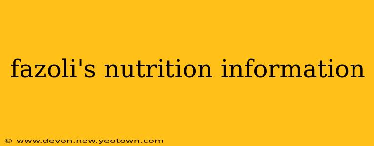 fazoli's nutrition information