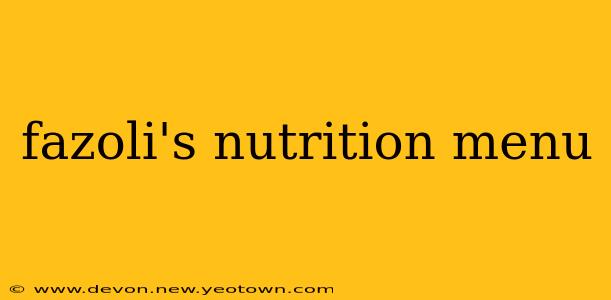 fazoli's nutrition menu