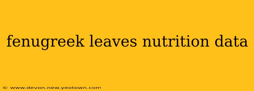 fenugreek leaves nutrition data