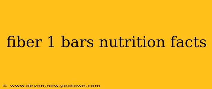 fiber 1 bars nutrition facts