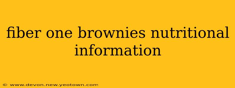 fiber one brownies nutritional information