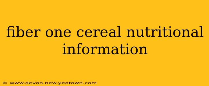 fiber one cereal nutritional information