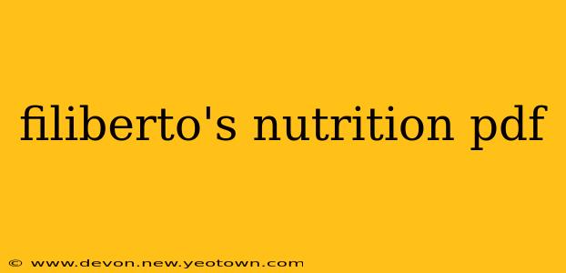 filiberto's nutrition pdf