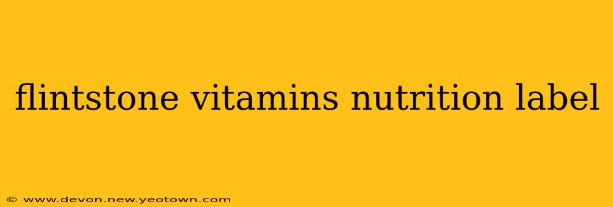 flintstone vitamins nutrition label