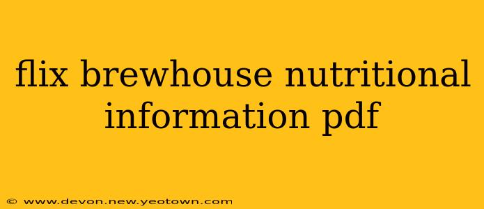flix brewhouse nutritional information pdf