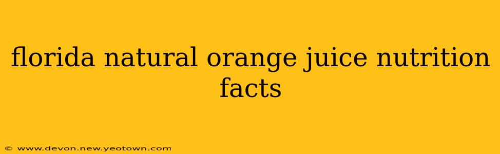 florida natural orange juice nutrition facts