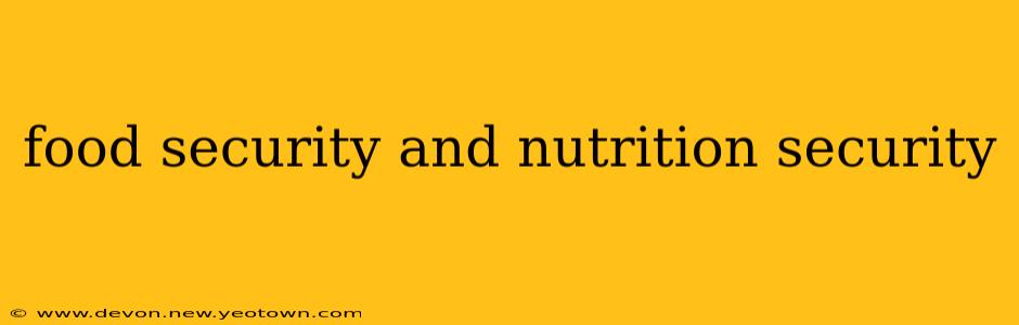 food security and nutrition security
