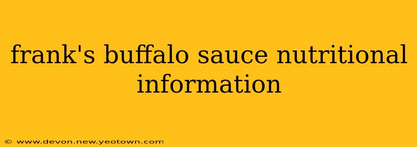 frank's buffalo sauce nutritional information