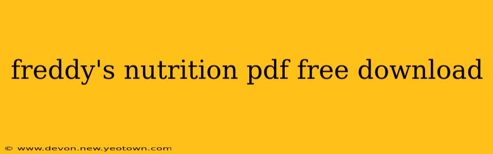 freddy's nutrition pdf free download