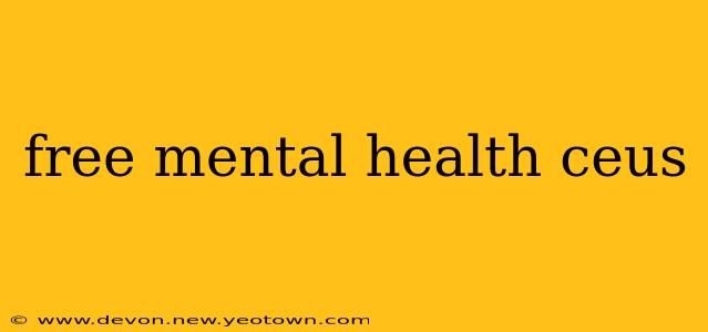free mental health ceus