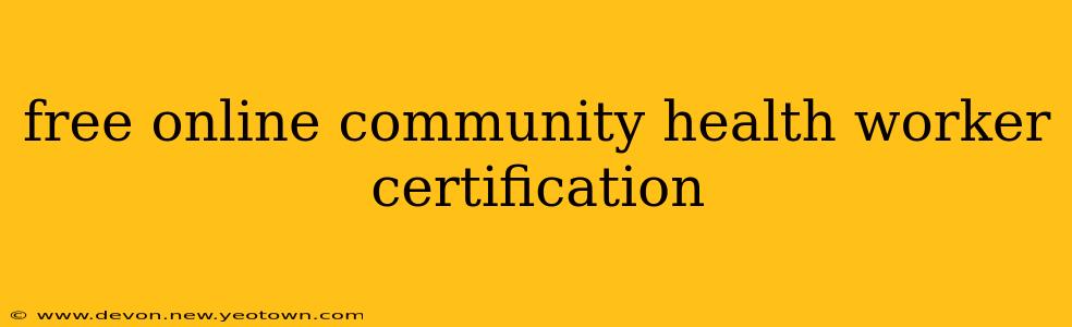 free online community health worker certification