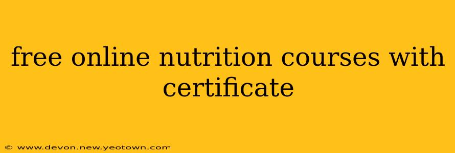 free online nutrition courses with certificate