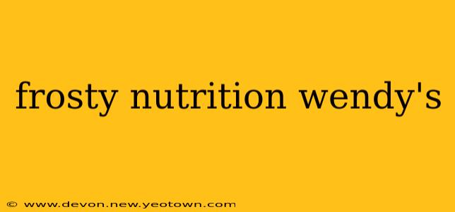 frosty nutrition wendy's