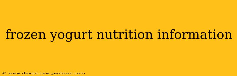 frozen yogurt nutrition information
