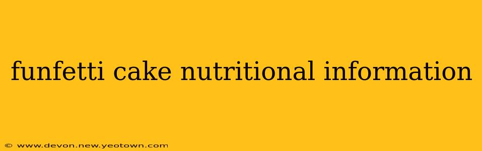 funfetti cake nutritional information
