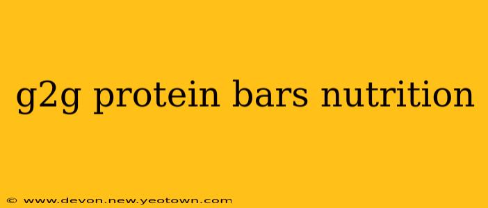 g2g protein bars nutrition