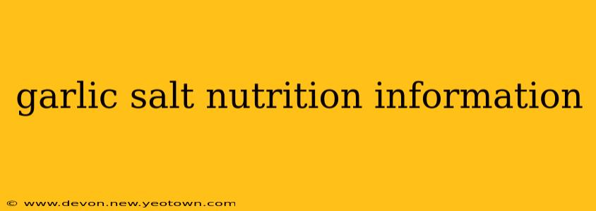 garlic salt nutrition information