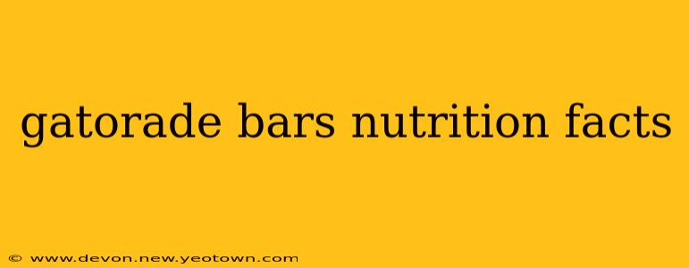 gatorade bars nutrition facts