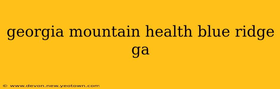 georgia mountain health blue ridge ga
