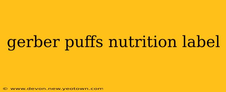 gerber puffs nutrition label