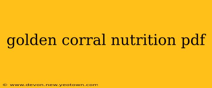 golden corral nutrition pdf
